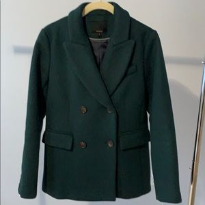 Dark green wool-blend coat